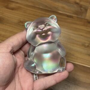 Fenton iridescent raccoon l Glass Racoon Figurine -‎ RARE Hard To find